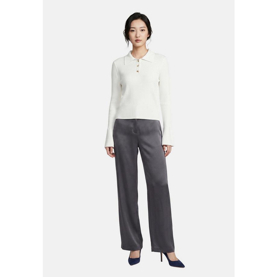 Roberta Rossi Pullover collo polo a coste  
