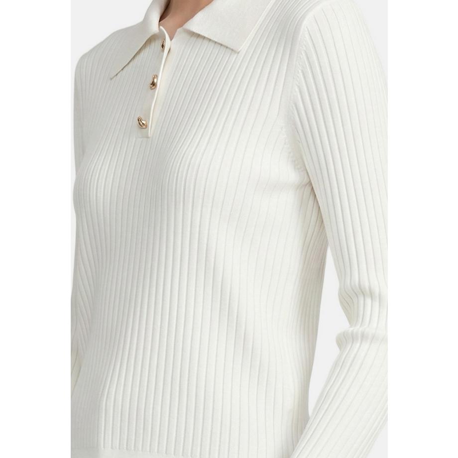 Roberta Rossi Pullover collo polo a coste  