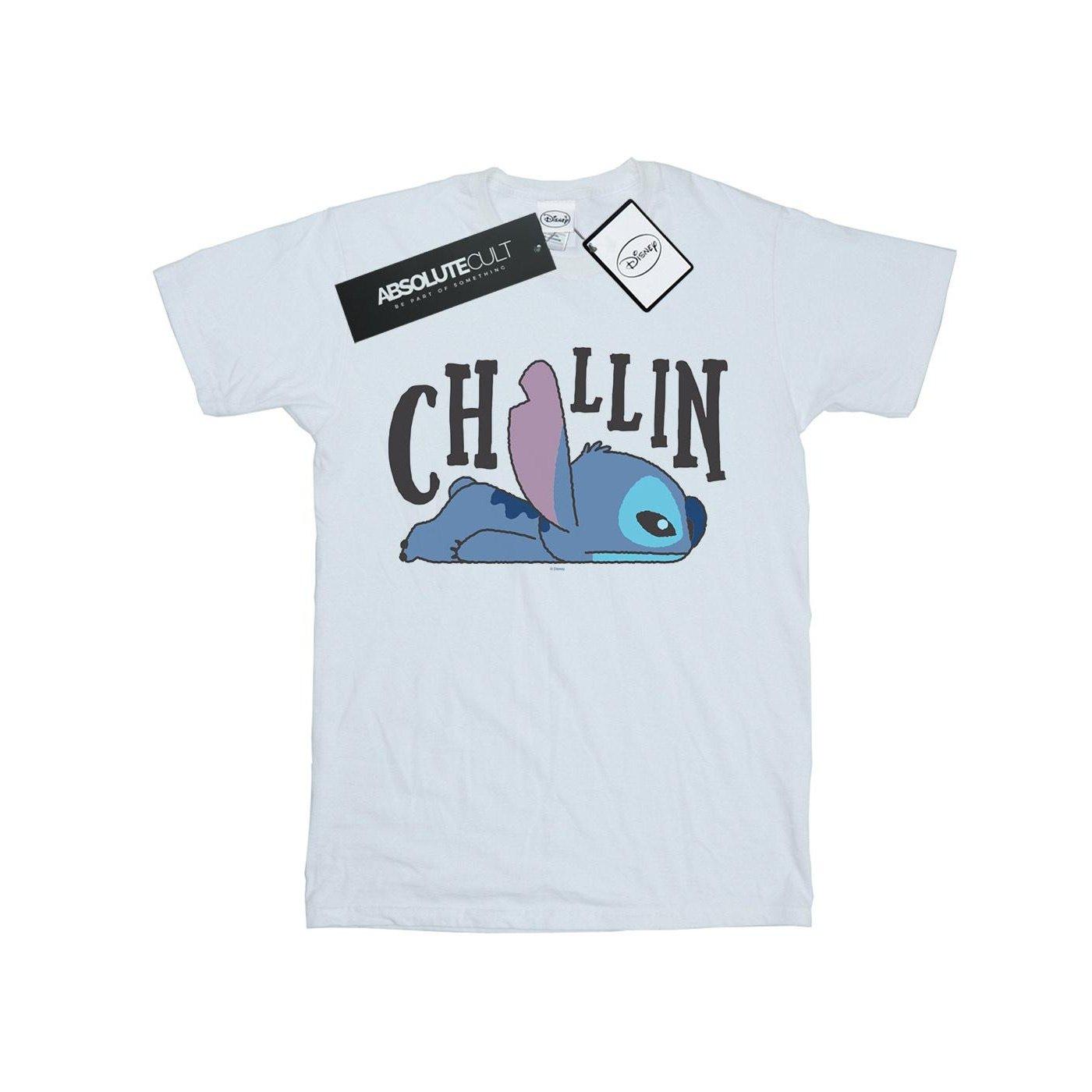 Image of Lilo And Stitch Chillin Tshirt Unisex Weiss 140/146