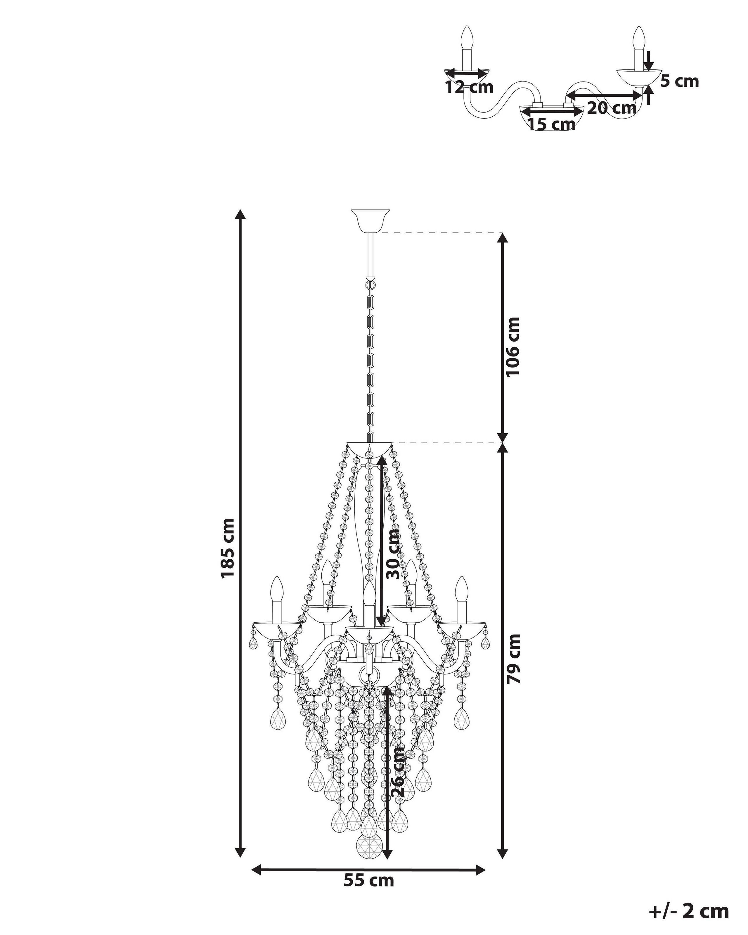 Beliani Lampe suspension en Métal Glamour LOCONE  