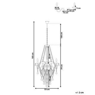 Beliani Lampe suspension en Métal Glamour LOCONE  