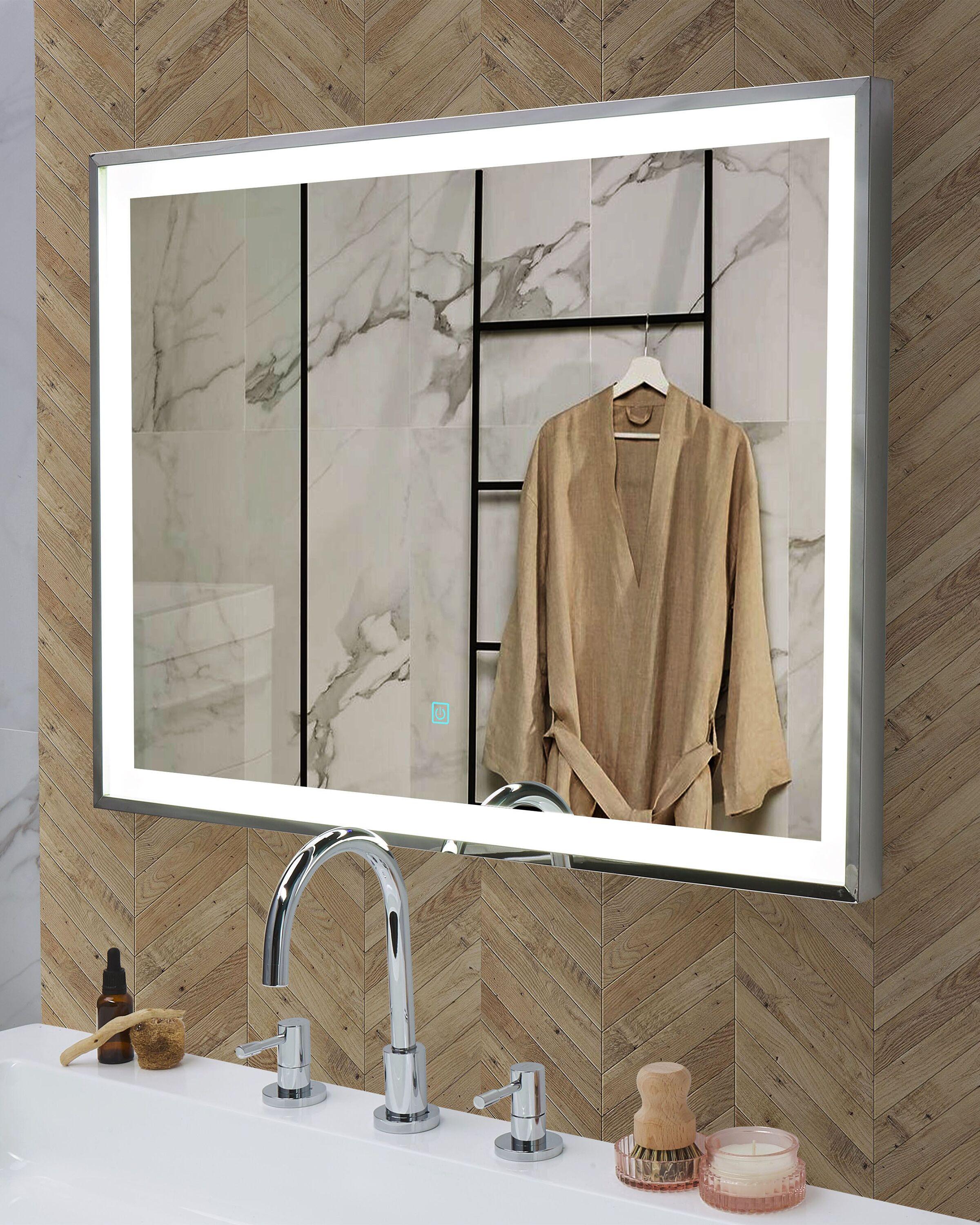 Beliani Miroir en Matière synthétique Moderne ARGENS  