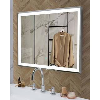 Beliani Miroir en Matière synthétique Moderne ARGENS  