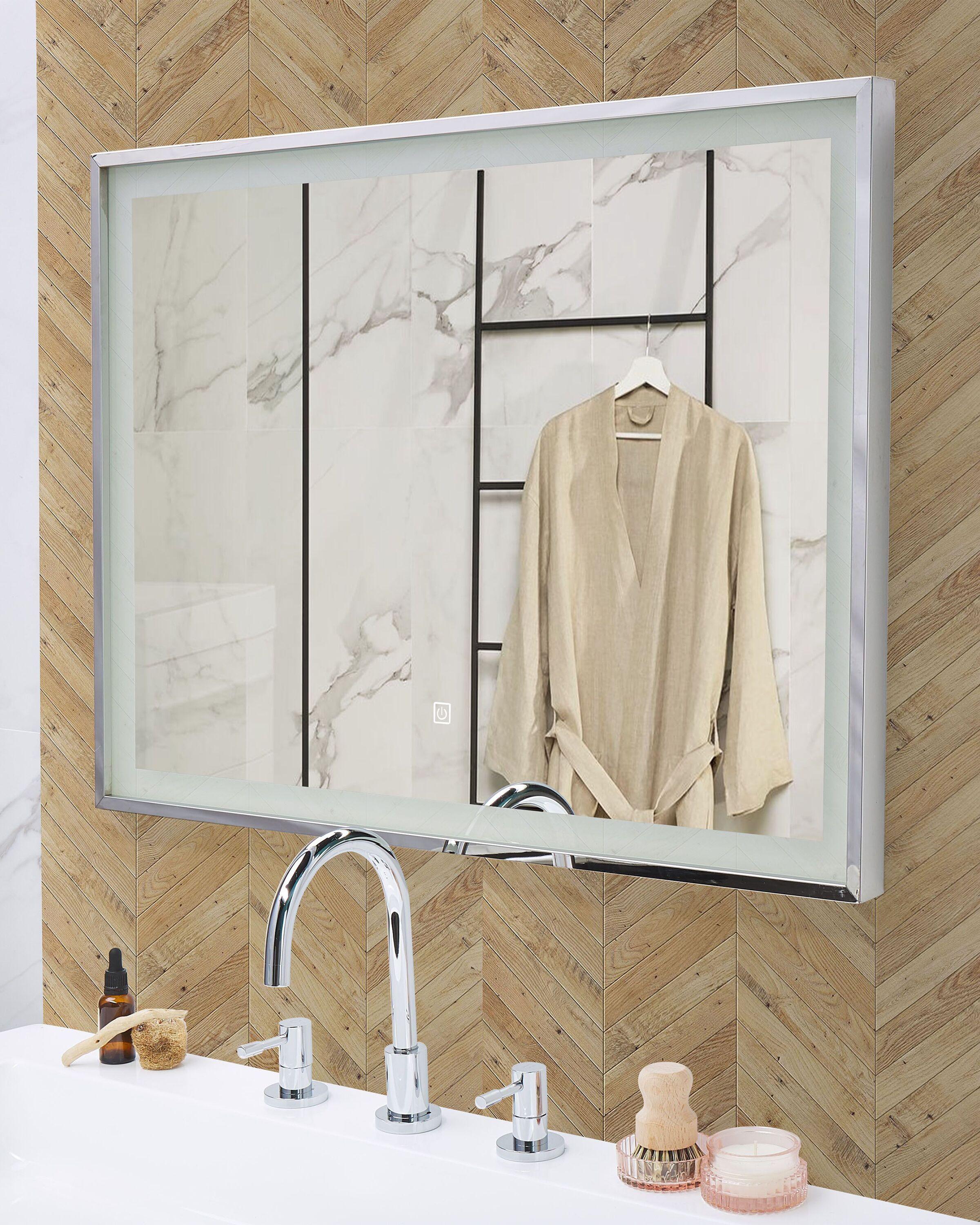 Beliani Miroir en Matière synthétique Moderne ARGENS  