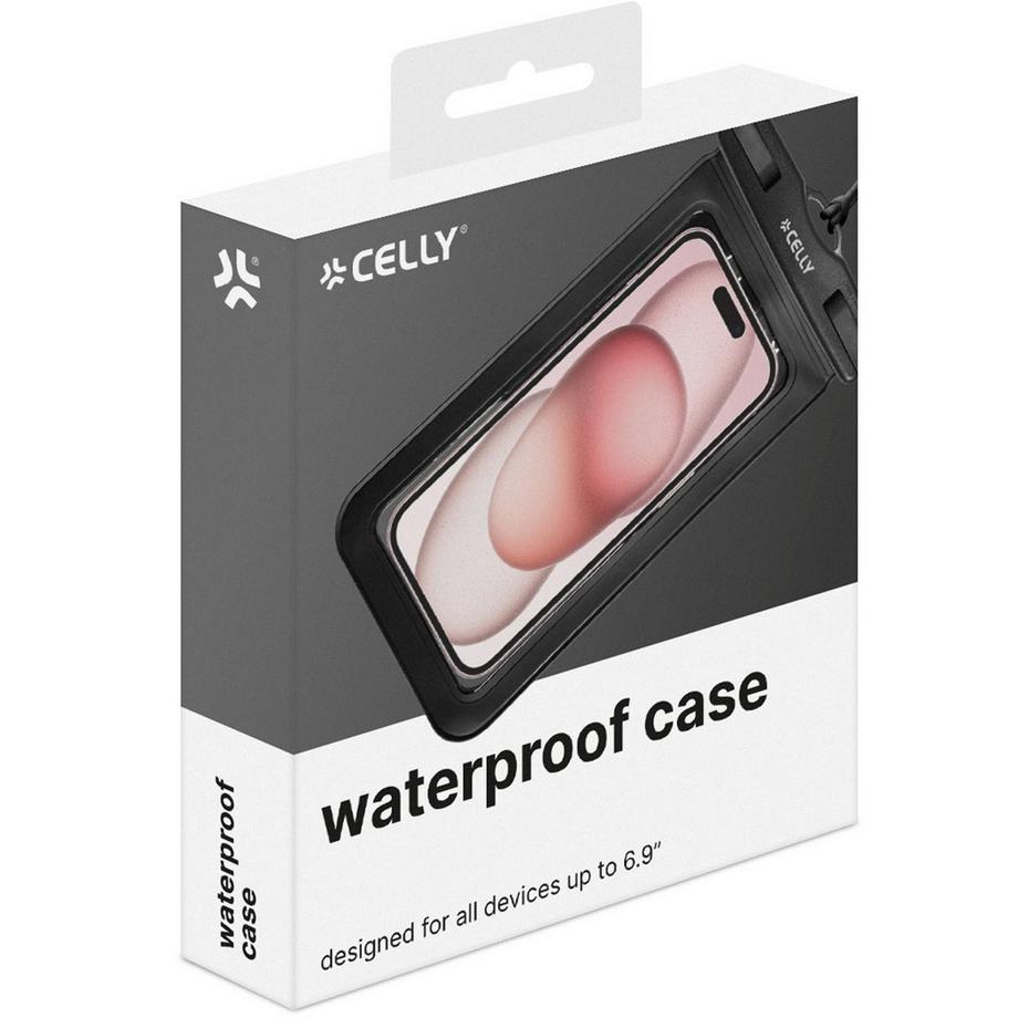 Celly  Borsa impermeabile Splashbag IP68 max 6,9" Nero 