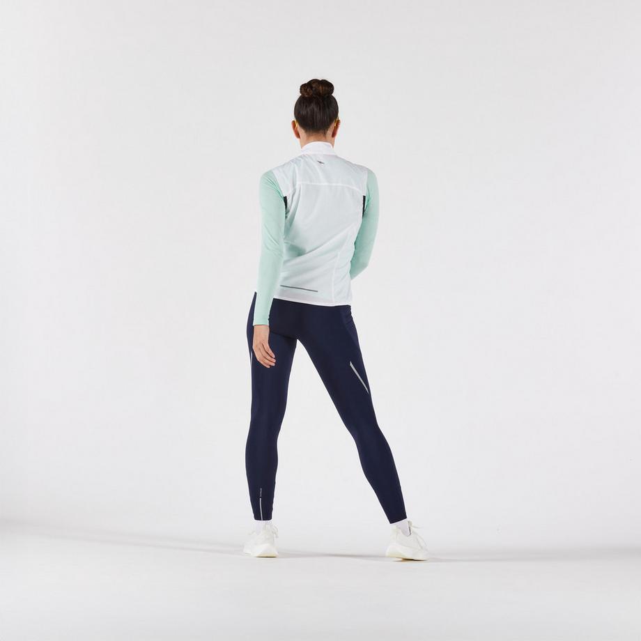 KIPRUN  Veste running sans manche coupe vent Femme, KIPRUN Run wind 500 blanche 