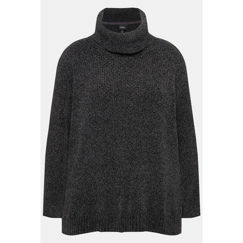 Ulla Popken Pullover oversize in ciniglia collo alto maniche lunghe  