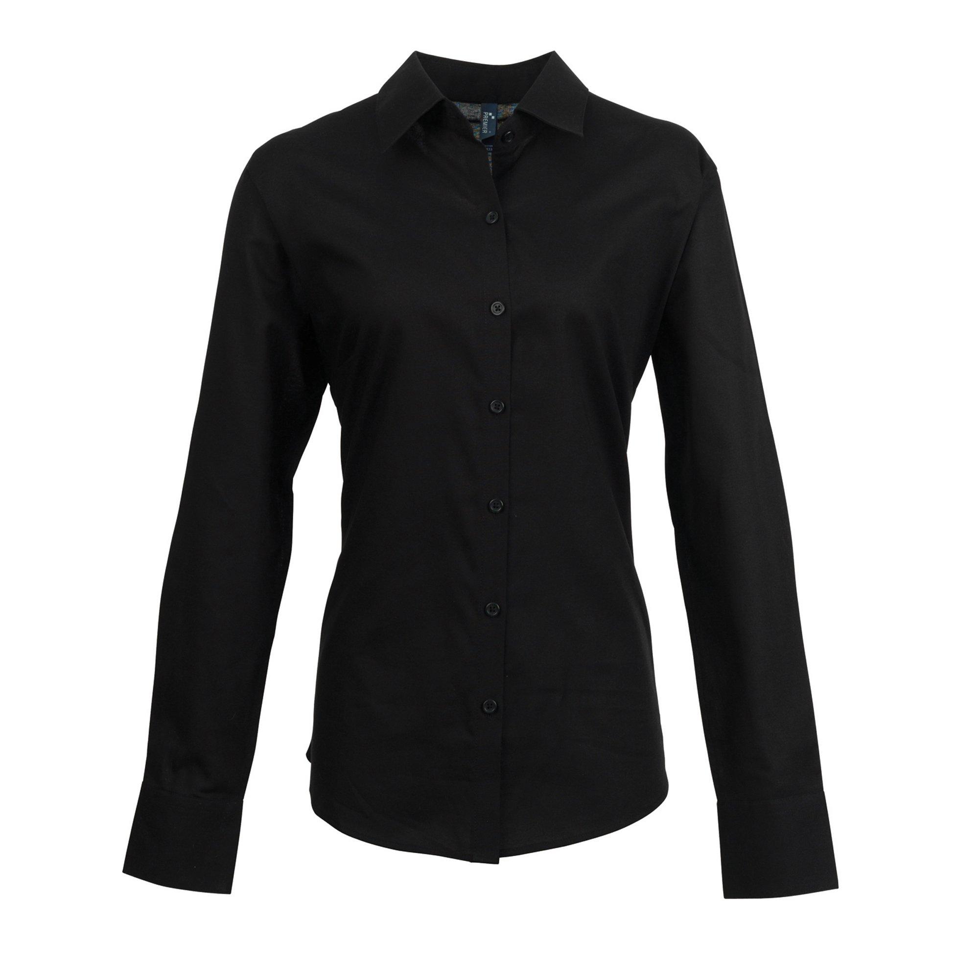 Image of Oxfordbluse Bluse Arbeitshemd, Langärmlig Damen Schwarz 42