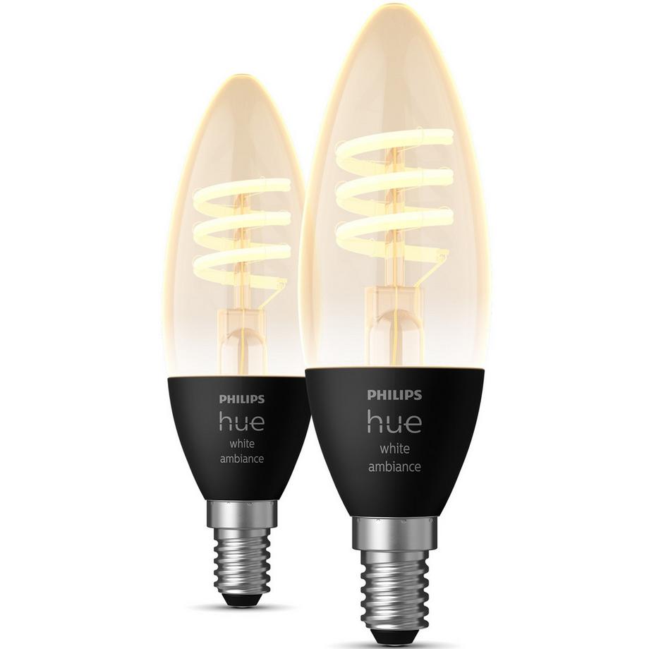 PHILIPS Hue White Ambiance Filament E14 Krone 350 lm paquet de 2  
