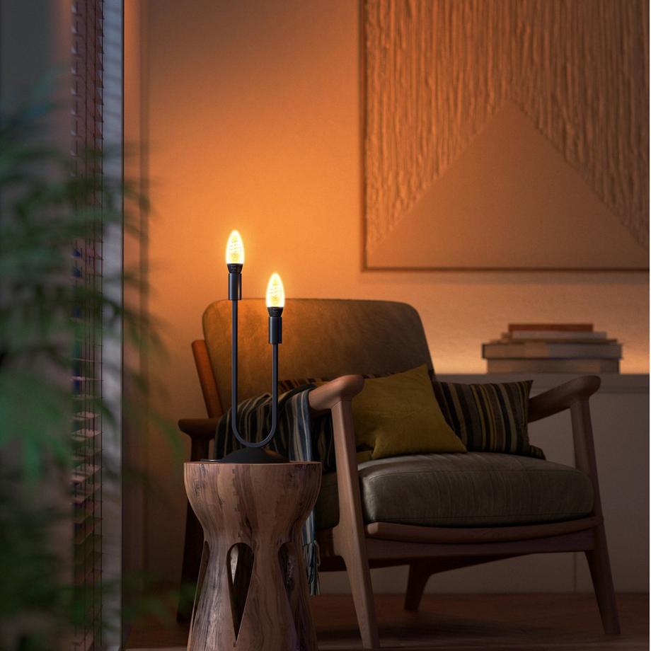 PHILIPS Hue White Ambiance Filament E14 Krone 350 lm paquet de 2  