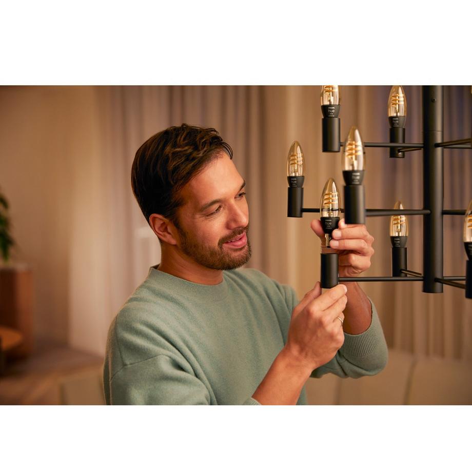PHILIPS Hue White Ambiance Filament E14 Krone 350 lm paquet de 2  