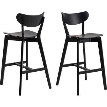 Tabouret de bar Enrico Rubberwood noir 105 (1 pièce)