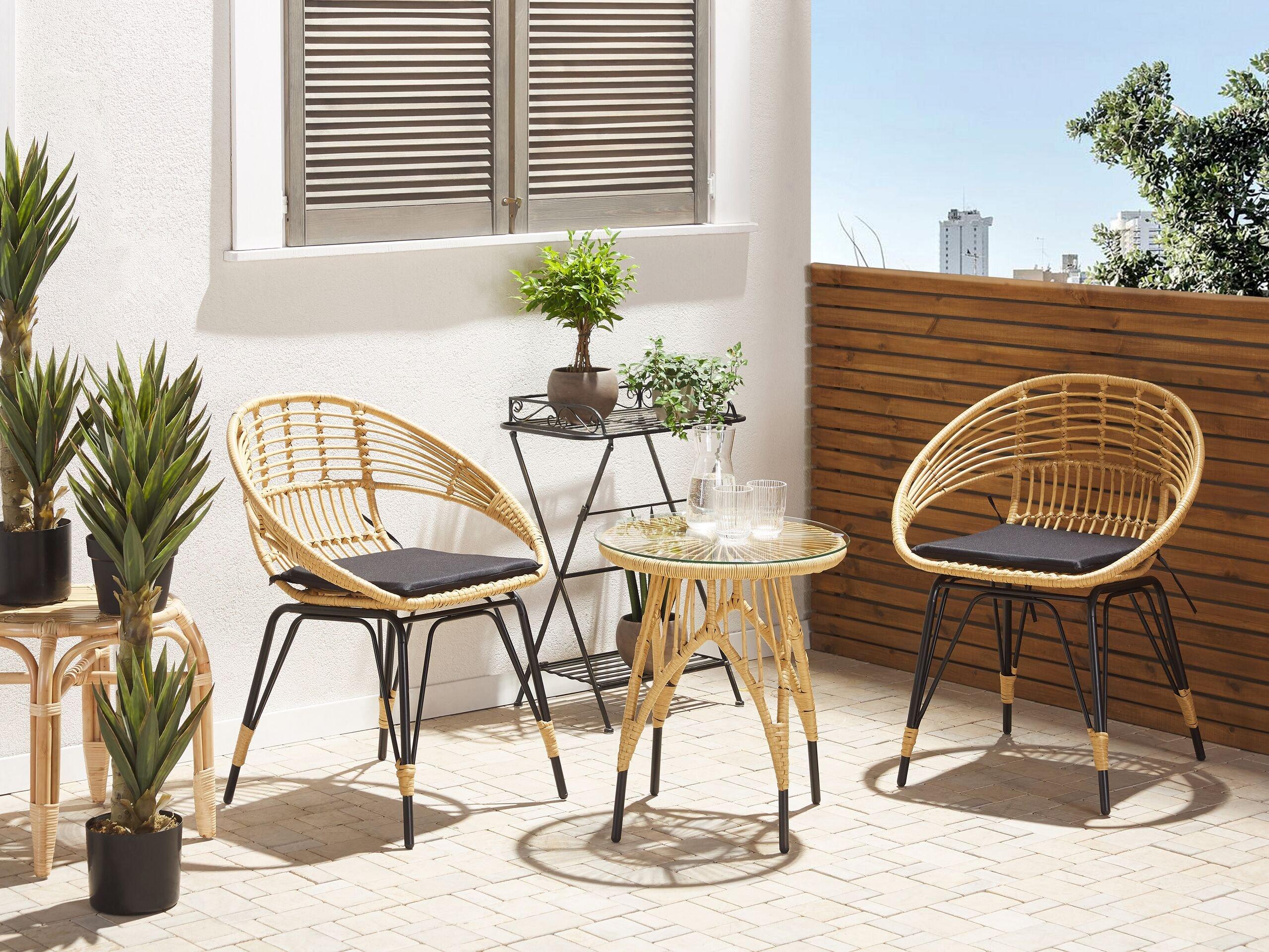 Beliani Bistro Set aus PE Rattan Modern PELLARO  