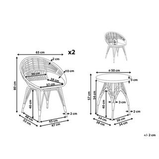 Beliani Bistro Set aus PE Rattan Modern PELLARO  