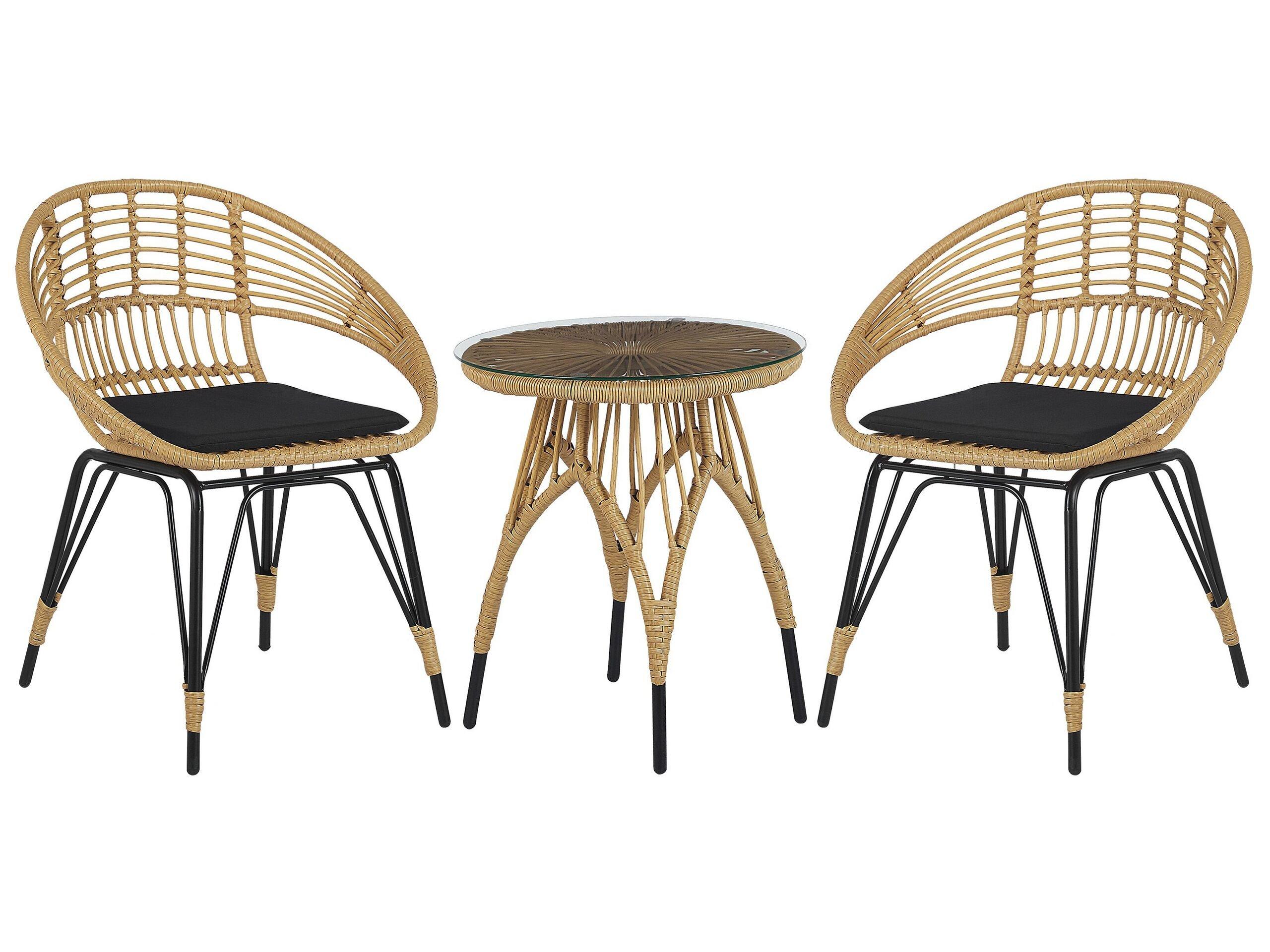 Beliani Bistro Set aus PE Rattan Modern PELLARO  