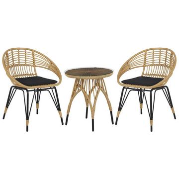 Set di tavolino e sedie en Rattan sintetico Moderno PELLARO