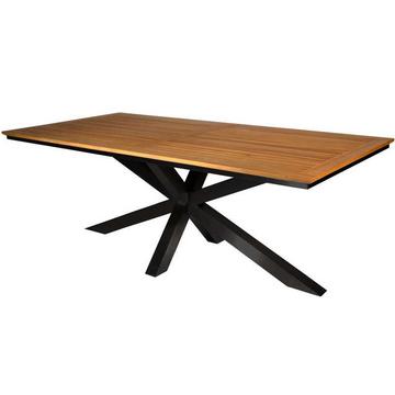 Table de jardin Monaco Piétement Noir XX - plateau teck