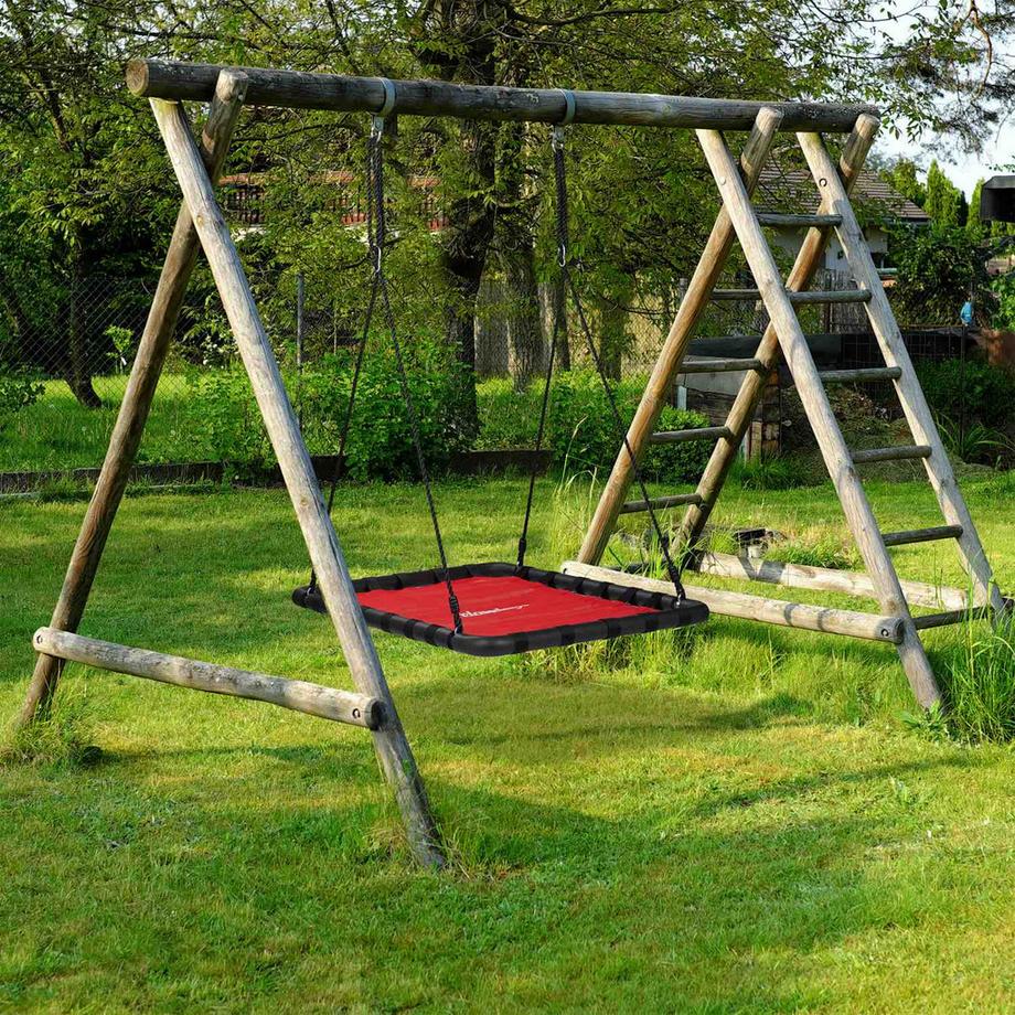 B2X Balançoire avec nid carré en rouge  