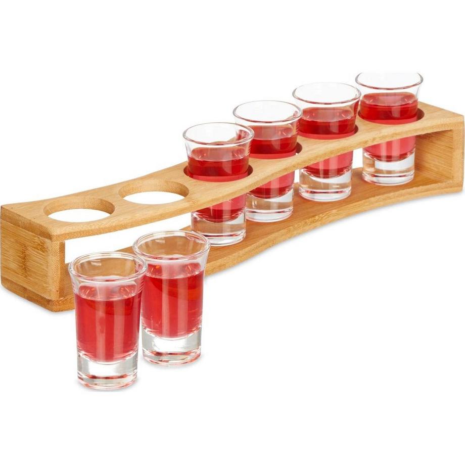 Schnapsbrett mit 6 Gläser