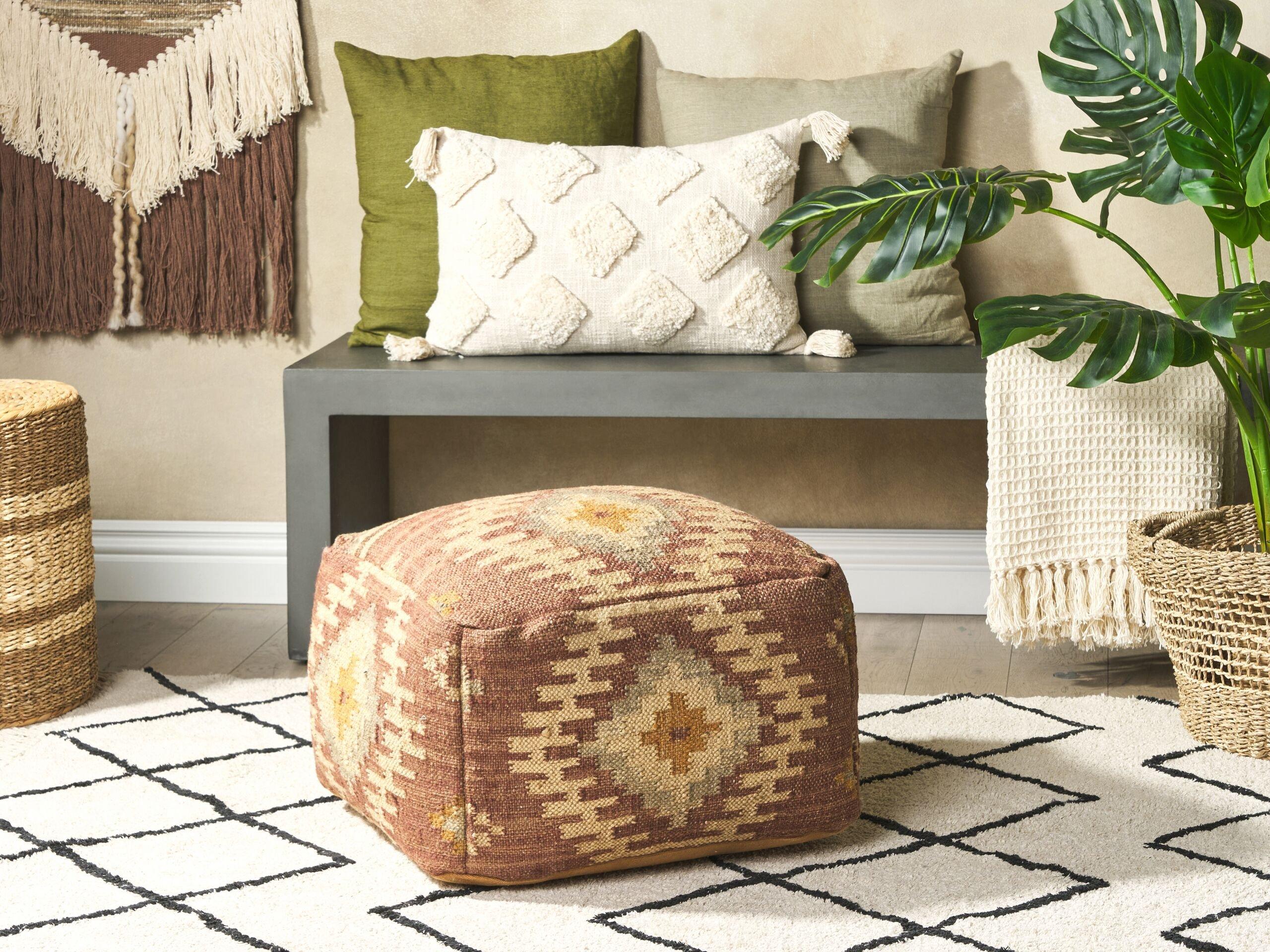 Beliani Pouf en Jute Rétro BEEL  