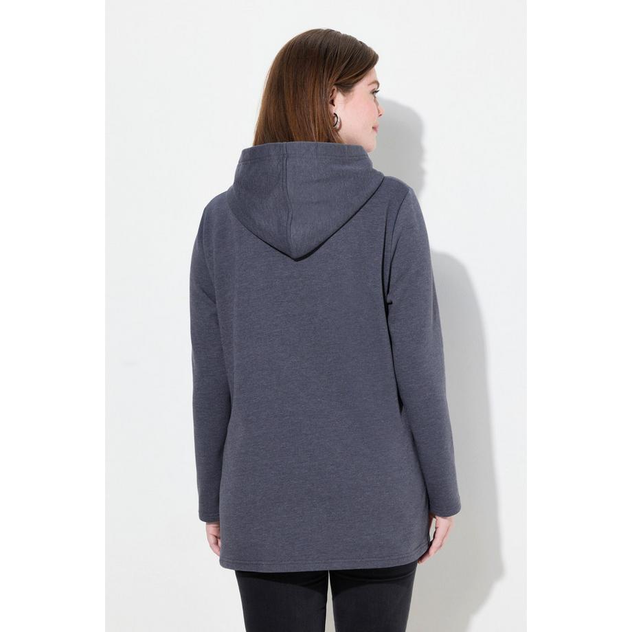 Ulla Popken Classic Langarm Kapuzen-Sweatshirt mit Schriftdruck  