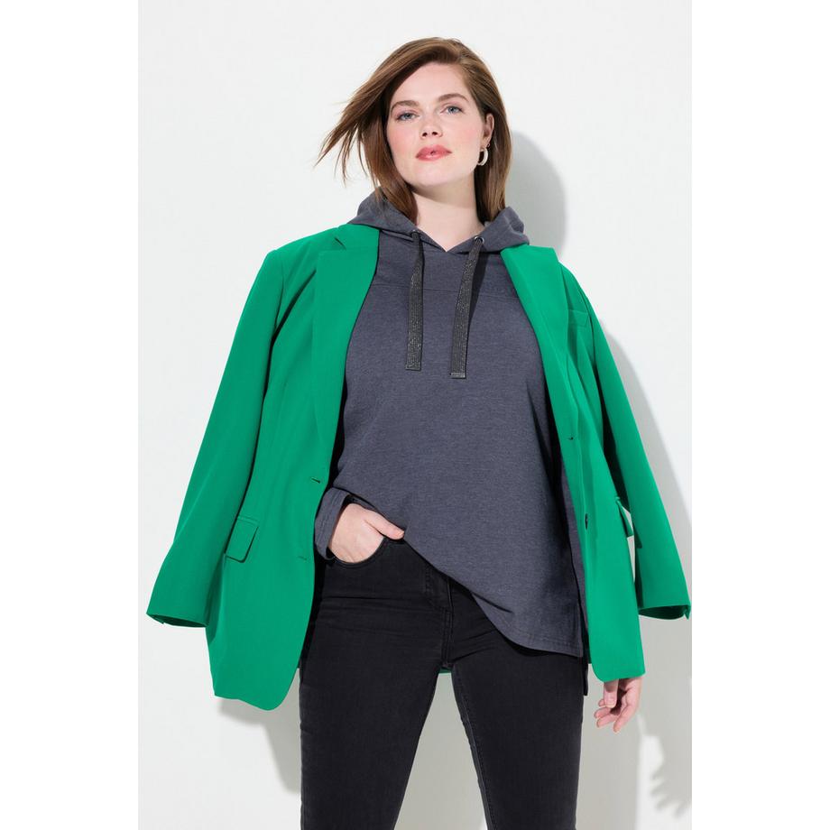 Ulla Popken Classic Langarm Kapuzen-Sweatshirt mit Schriftdruck  