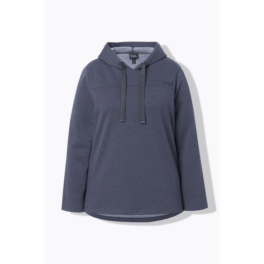 Ulla Popken Classic Langarm Kapuzen-Sweatshirt mit Schriftdruck  