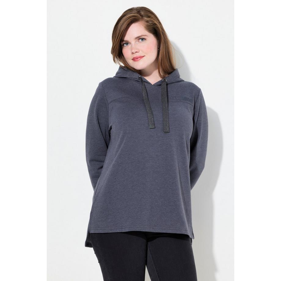 Ulla Popken Classic Langarm Kapuzen-Sweatshirt mit Schriftdruck  