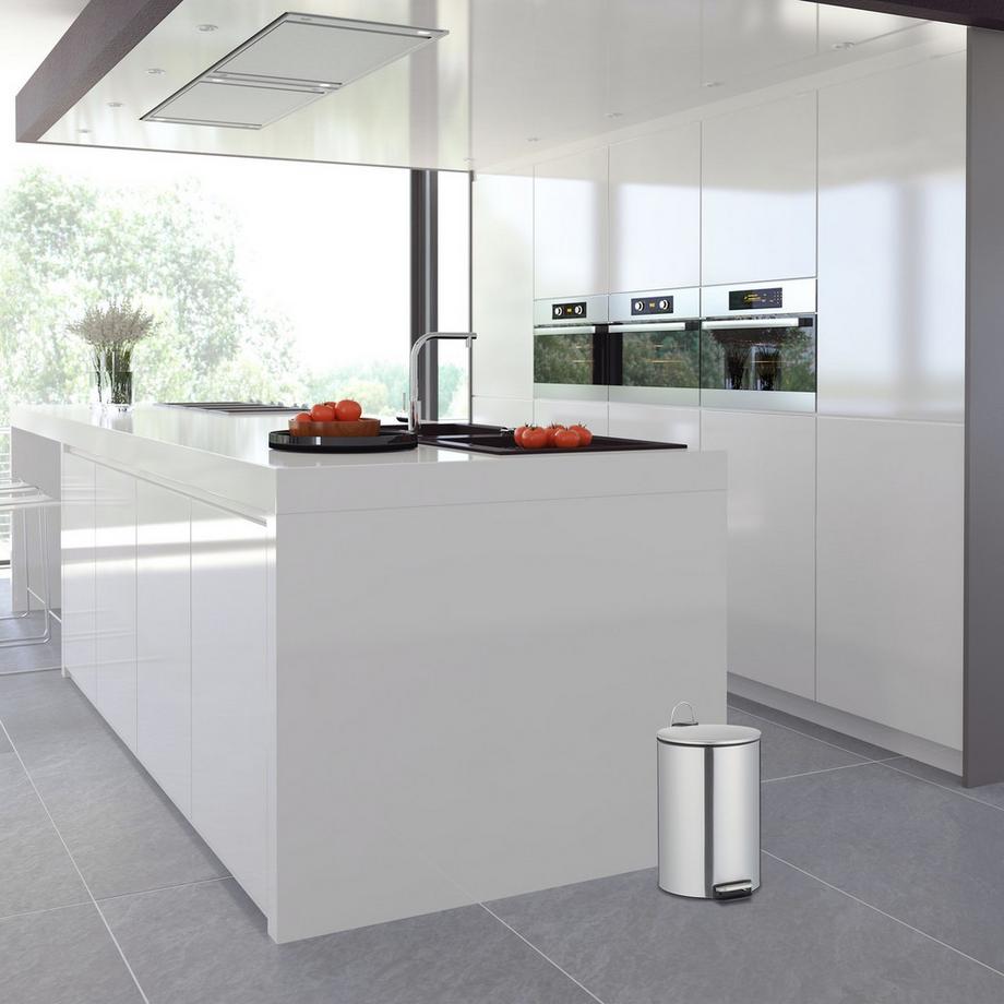 B2X Seau à pédale en acier inoxydable 12 litres  