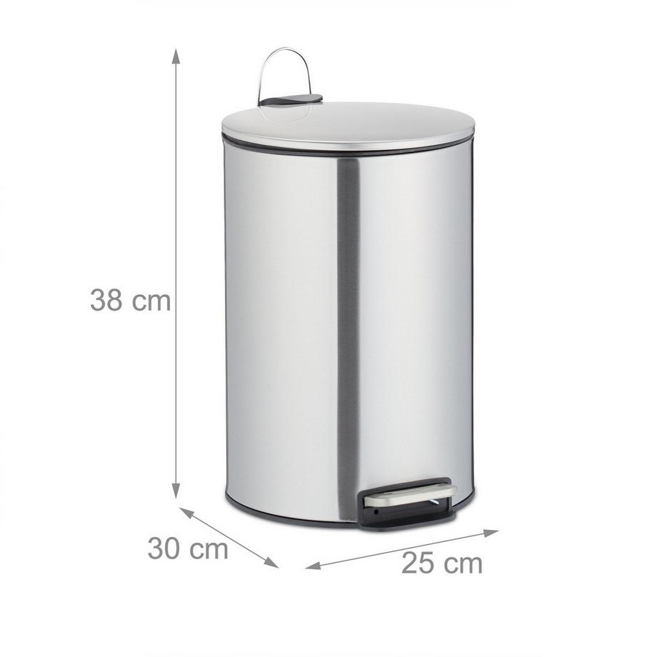 B2X Seau à pédale en acier inoxydable 12 litres  