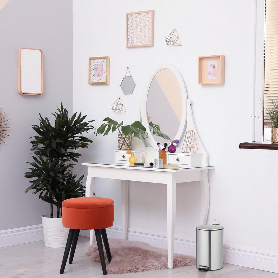 B2X Seau à pédale en acier inoxydable 12 litres  