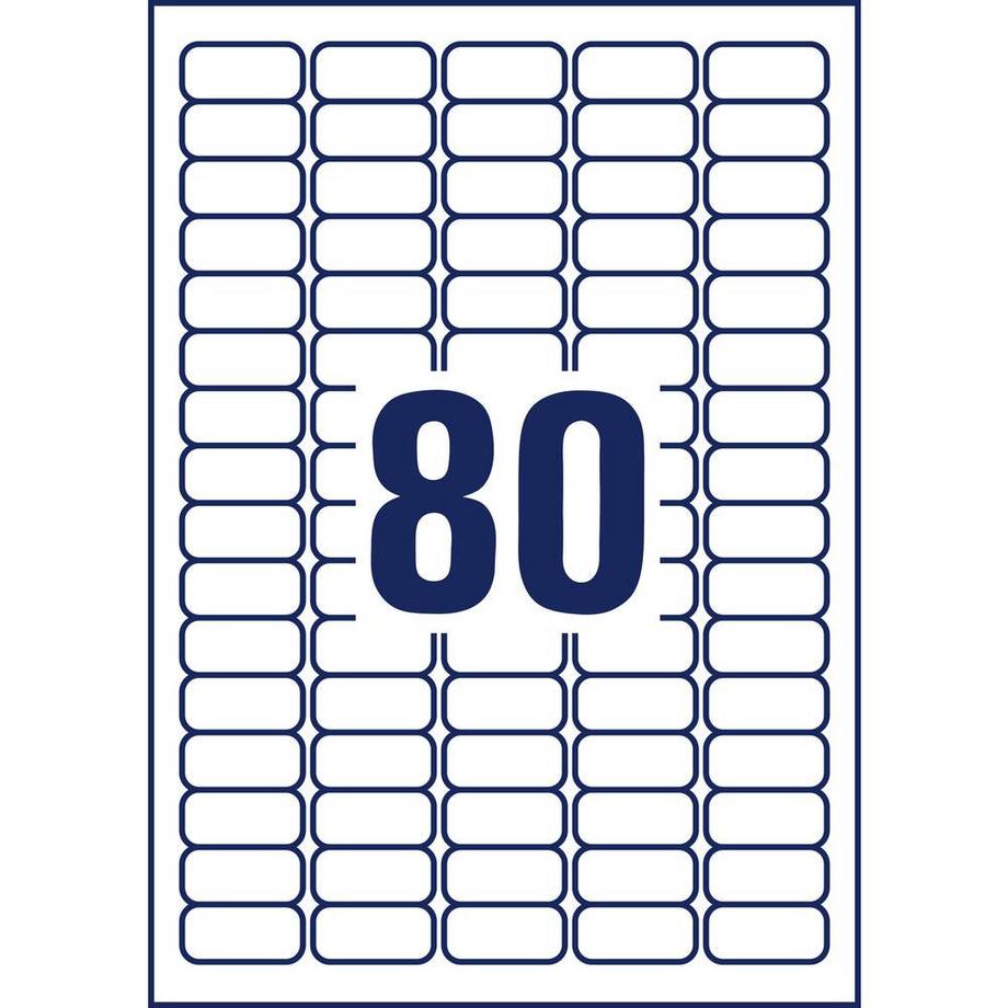 Avery-Zweckform Etichetta universale 35.6 x 16.9 mm Carta Bianco 8000 pz. Staccabile Stampante a getto d'in  