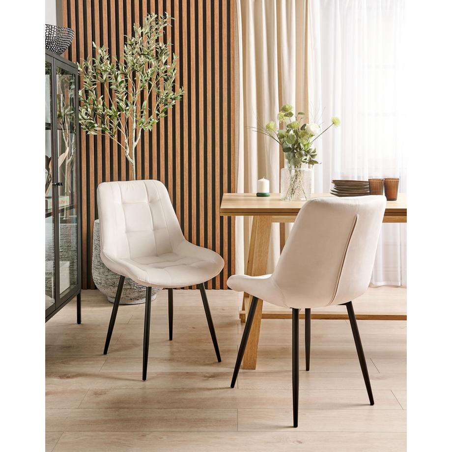 Beliani Lot de 2 chaises de salle à manger en Velours Moderne MELROSE  