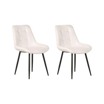 Lot de 2 chaises de salle à manger en Velours Moderne MELROSE