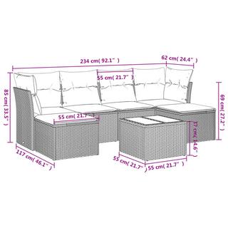 VidaXL Ensemble de canapés de jardin rotin synthétique  