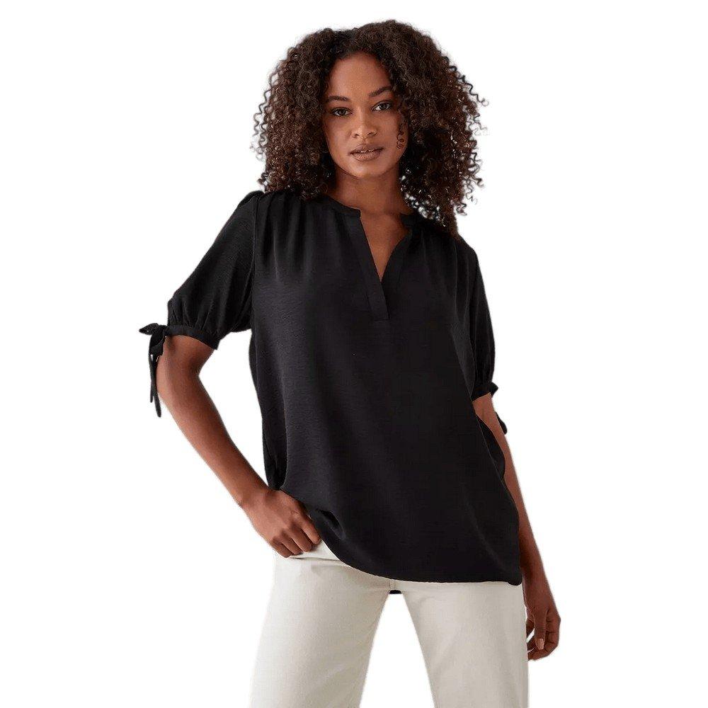 Image of Hemd Über Den Kopf Gebundene Ärmel Damen Schwarz 40