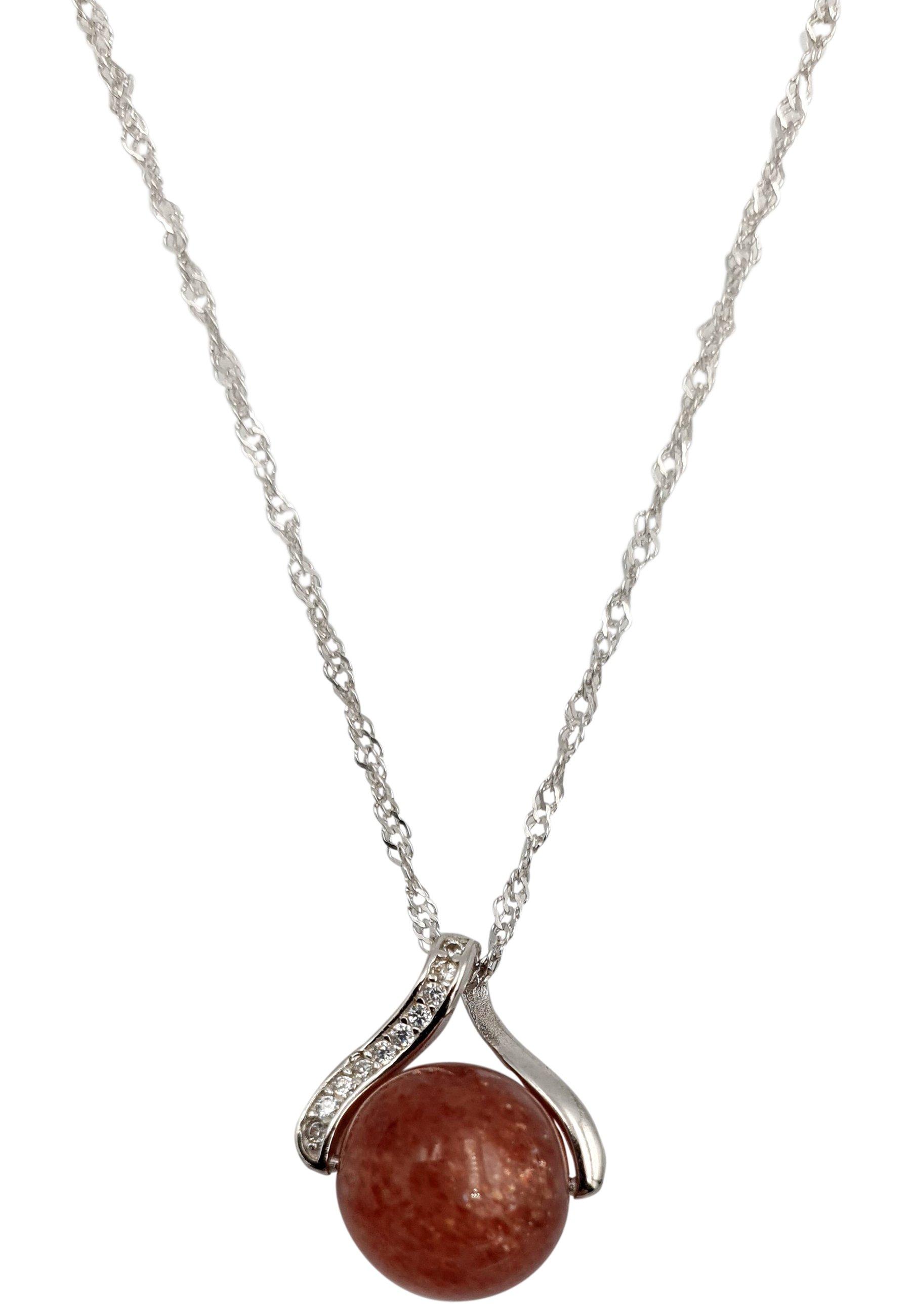 Image of Naturstein Kette Damen Rot ONE SIZE