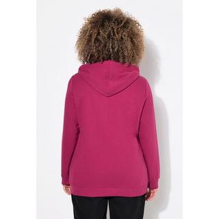 Ulla Popken  Sweat-shirt à capuche et manches longues, imprimé avec paillettes scintillantes 