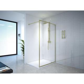 SHOWER DESIGN Duschtrennwand Seitenwand italienische Dusche - 120 x 200 cm - Sicherheitsglas - Goldfarben - AMBERI  