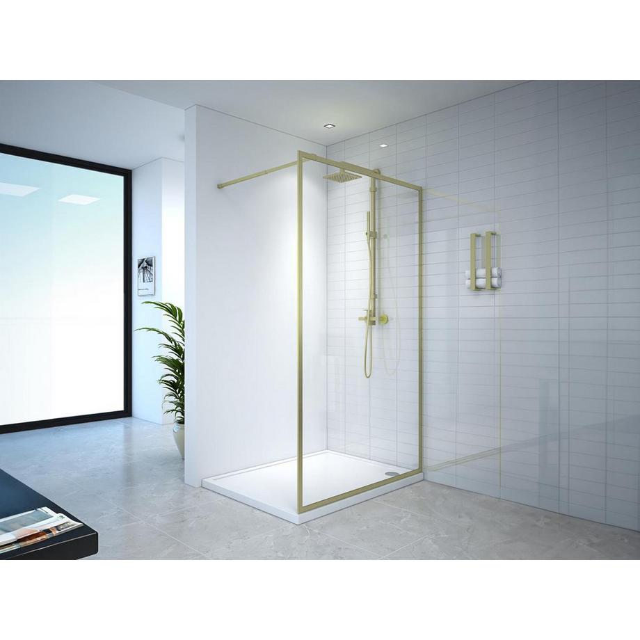 SHOWER DESIGN Parete per doccia walk in 120 x 200 cm Dorato Vetro temperato  - AMBERI  