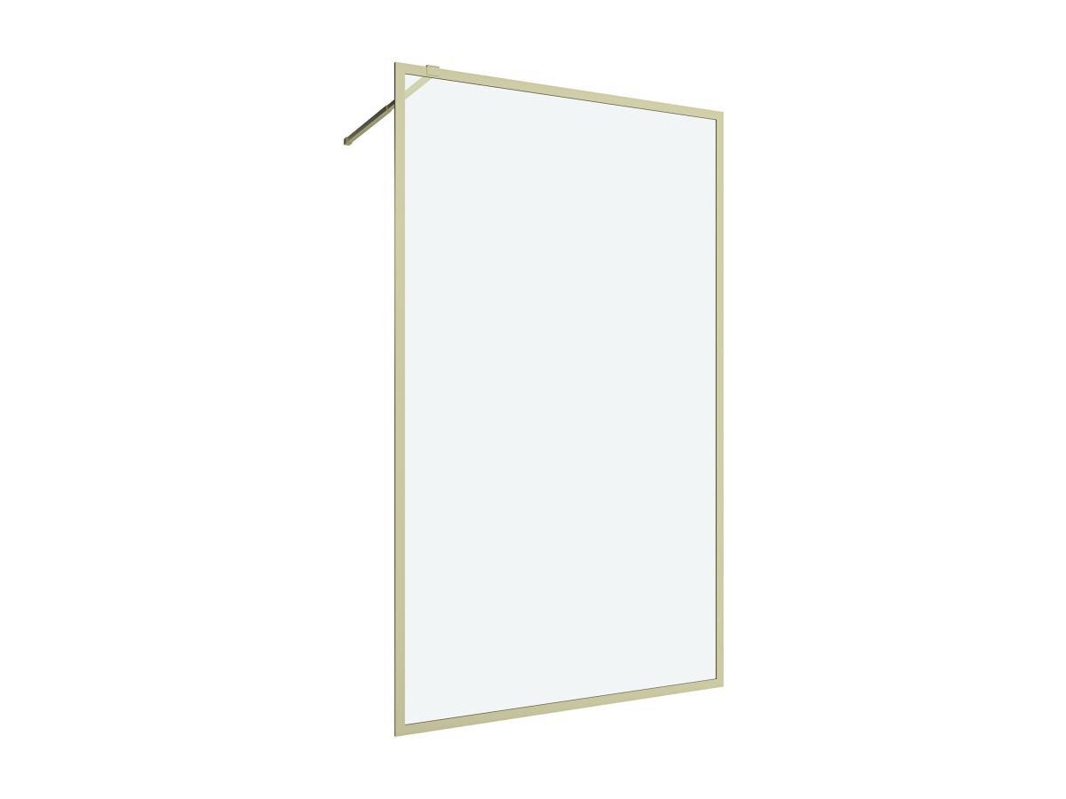 SHOWER DESIGN Duschtrennwand Seitenwand italienische Dusche - 120 x 200 cm - Sicherheitsglas - Goldfarben - AMBERI  
