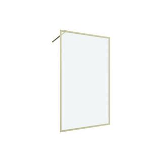 SHOWER DESIGN Duschtrennwand Seitenwand italienische Dusche - 120 x 200 cm - Sicherheitsglas - Goldfarben - AMBERI  