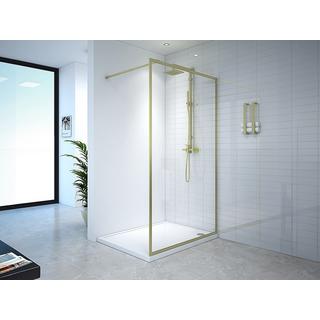 SHOWER DESIGN Duschtrennwand Seitenwand italienische Dusche - 120 x 200 cm - Sicherheitsglas - Goldfarben - AMBERI  