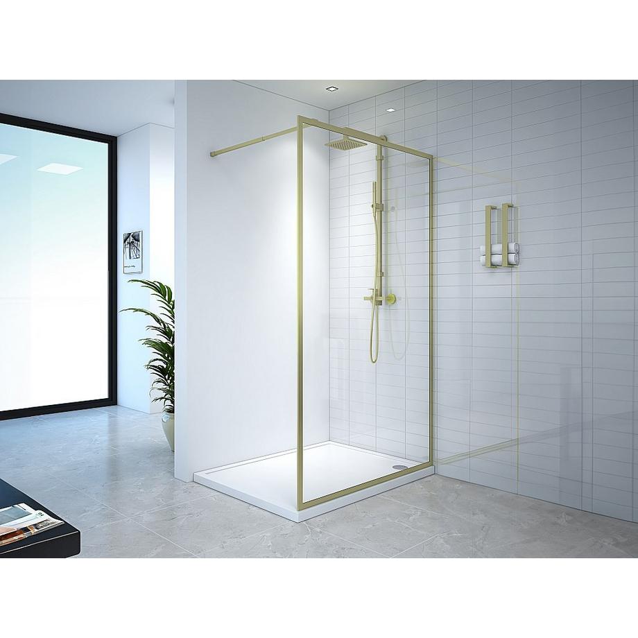 SHOWER DESIGN Parete per doccia walk in 120 x 200 cm Dorato Vetro temperato  - AMBERI  