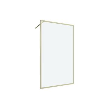 Duschtrennwand Seitenwand italienische Dusche - 120 x 200 cm - Sicherheitsglas - Goldfarben - AMBERI