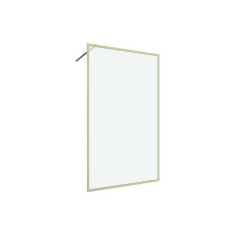 SHOWER DESIGN Duschtrennwand Seitenwand italienische Dusche - 120 x 200 cm - Sicherheitsglas - Goldfarben - AMBERI  