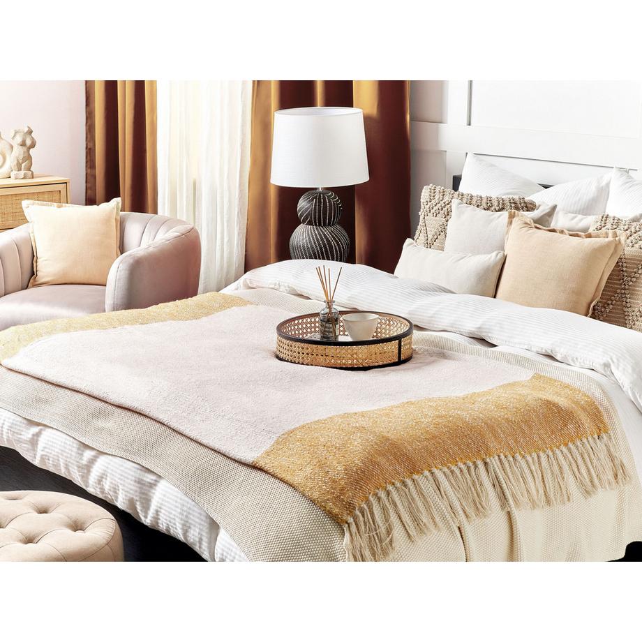 Beliani Klassisch Salme Baumwoll Kuscheldecke  