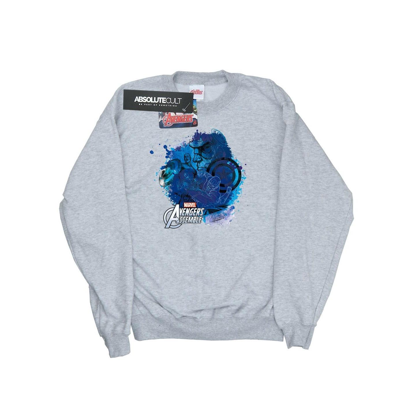 Image of Captain America Montage Sweatshirt Damen Grau M