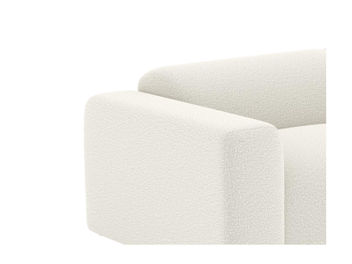 Vente-unique Sofa 3-Sitzer & Hocker - Bouclé-Stoff - Weiß - POGNI von Maison Céphy  