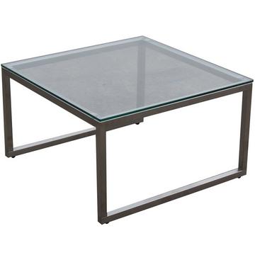 Table basse Obelisk U-Bein 60 - plateau verre clair - structure inox